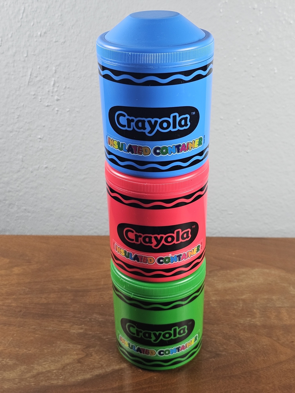 Crayola Thermos Storage Containers Set of 3 Red Green Blue with Screw on Lid - Picture 14 of 14
